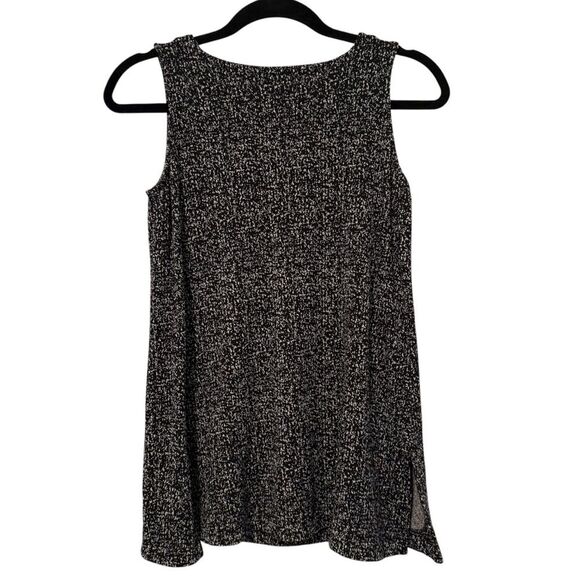 J Jill Wearever Collection Sleeveless Career Tank Blouse Black White Knit Small - Picture 1 of 7